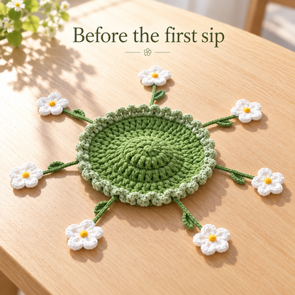 🌸 Blooming Crochet Coaster