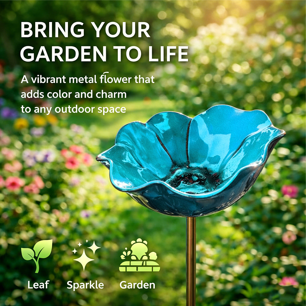 🌸 Handmade Metal Flower Garden Stake – Charming Outdoor Garden Decor