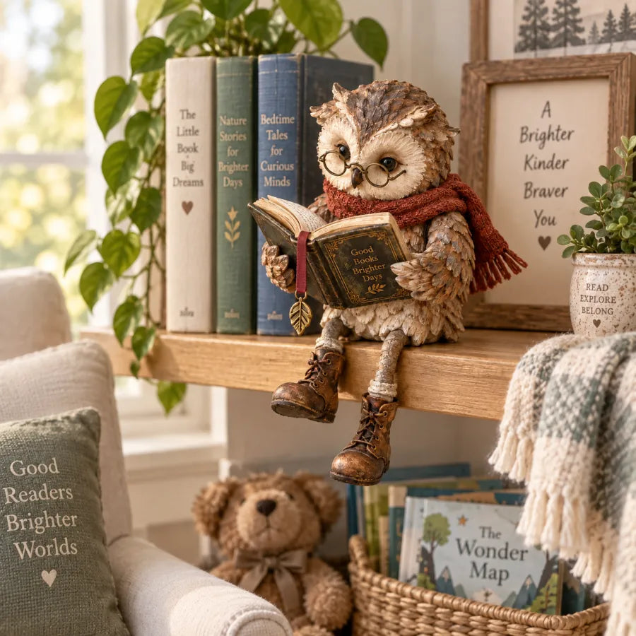 ⏰ Limited Time 50% OFF ⚡ -🦉 Reading Owl Figurine