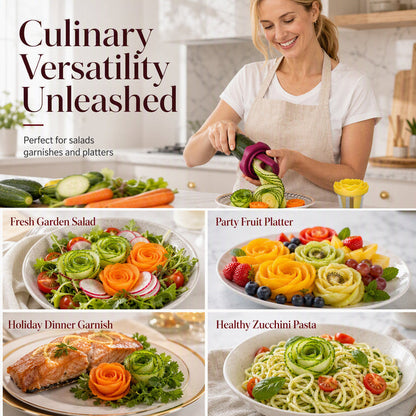 🌹 50% OFF + BUY 1 GET 2 FREE! 🥕 Manual Vegetable Spiralizer & Rose Flower Curler
