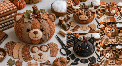 🔥Last Day 49% OFF - DIY Animal Pumpkin Felt Sewing Kit & Halloween Craft Set for Kids