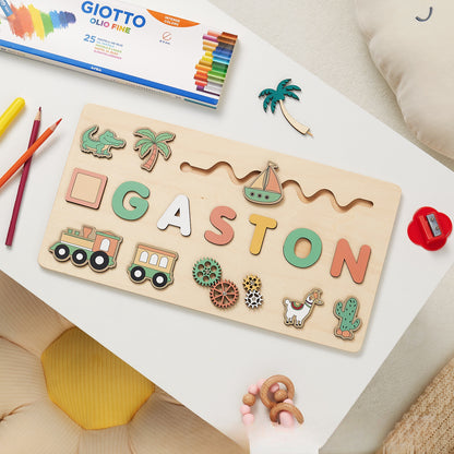 🧩Wooden Name Puzzle for Toddlers✨