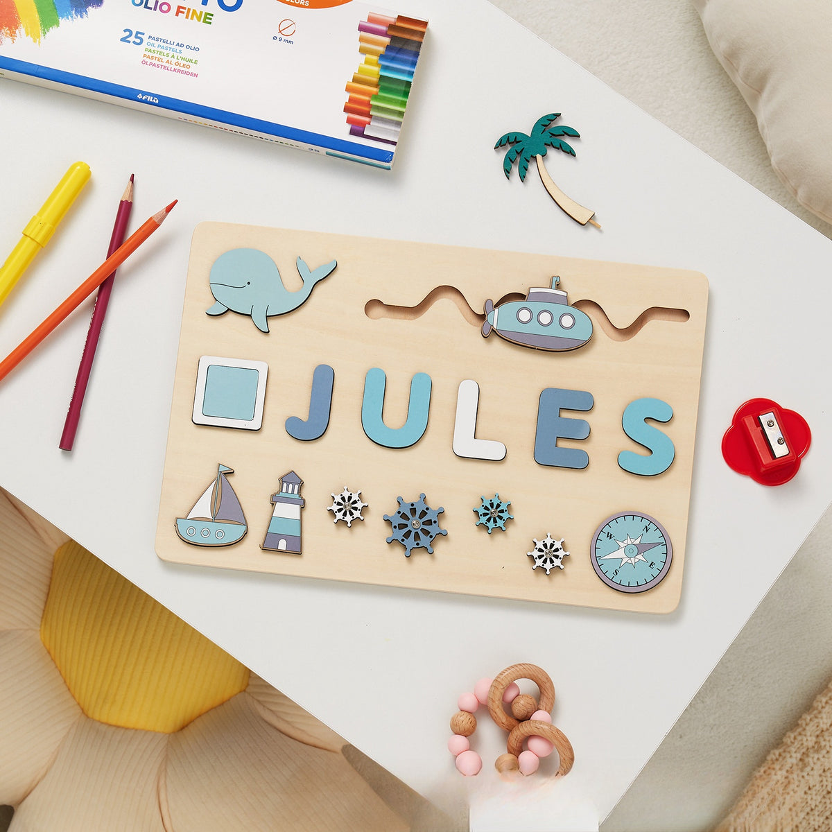 🧩Wooden Name Puzzle for Toddlers✨
