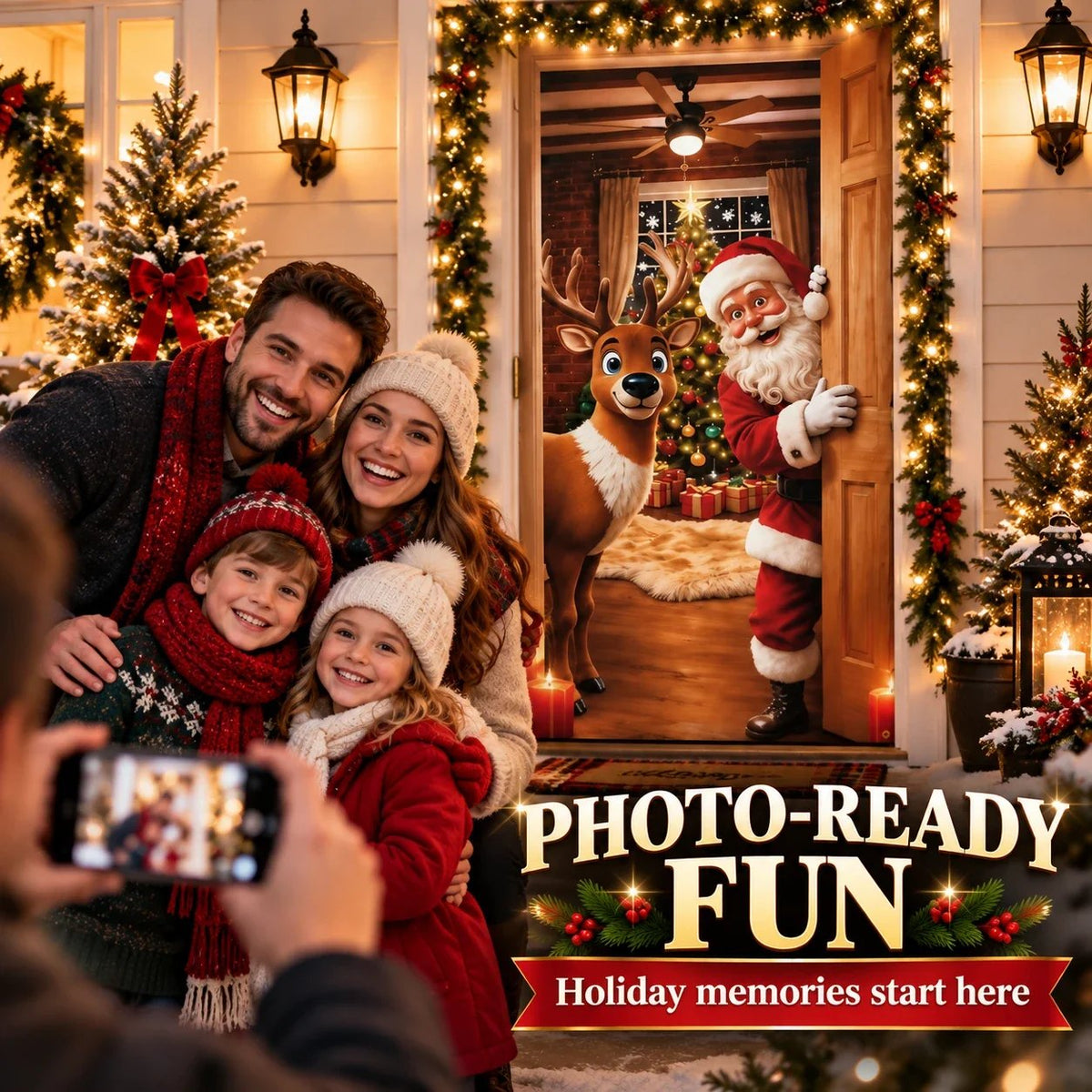 🔥 Last Day 50% OFF✨-Magical Christmas Door Cover & Holiday Party Banner 🎄