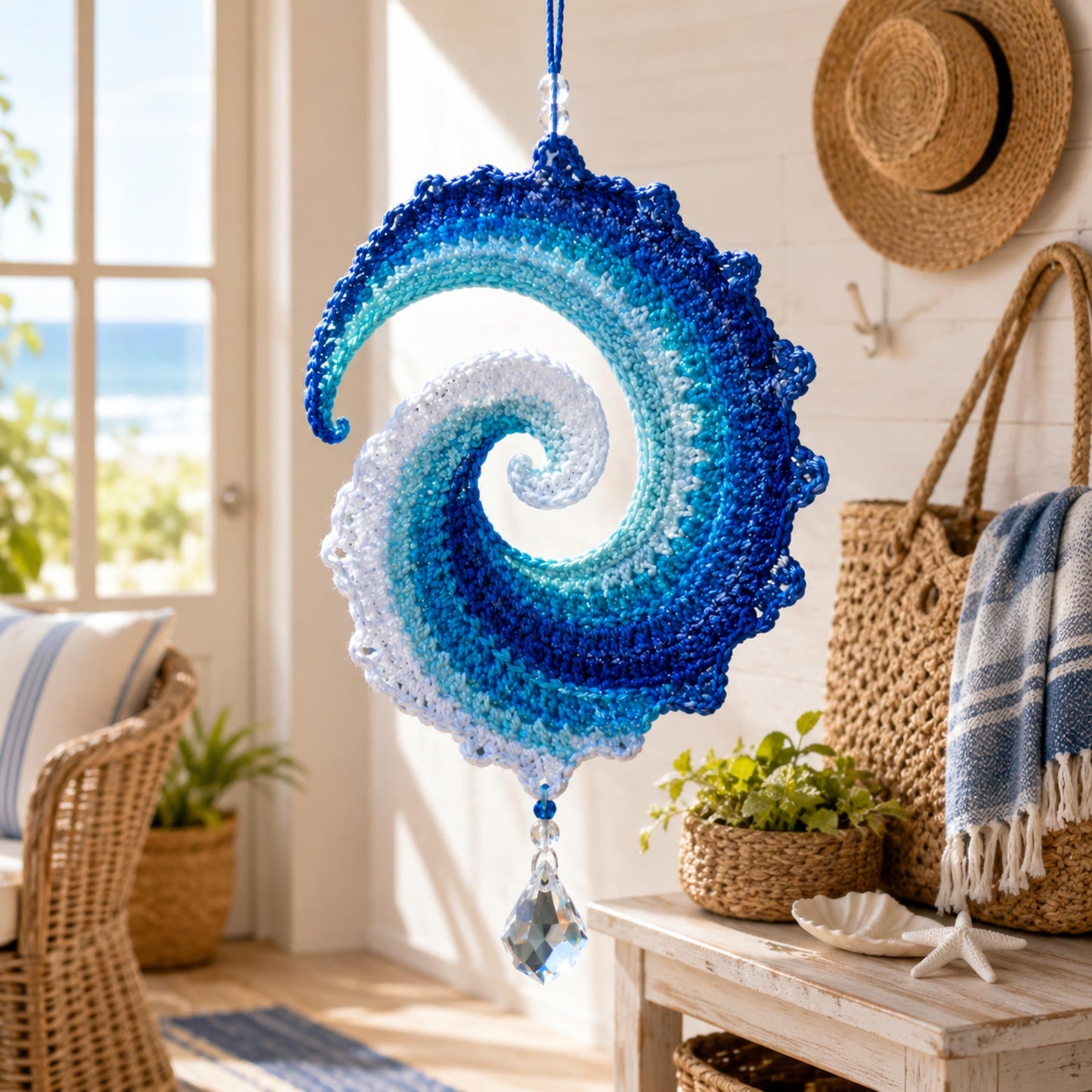🔥 Last Day 52% OFF✨-🌊 DIY Ocean Wave Crochet Spinner For Coastal Charm 🧶💙