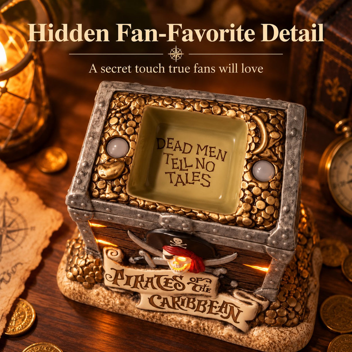 🌊Last day Promotion 🔥- 🏴‍☠️Glowing Pirate Treasure Chest Ceramic Decor 💎