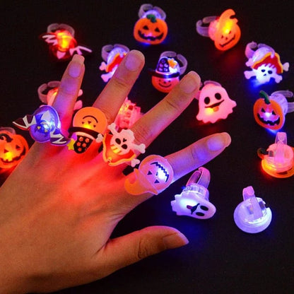 ⏰Last day Promotion 🔥-✨ LED Light Halloween Glowing Ring💍 | Flashing Light-Up Party Favor for Halloween Night 👻