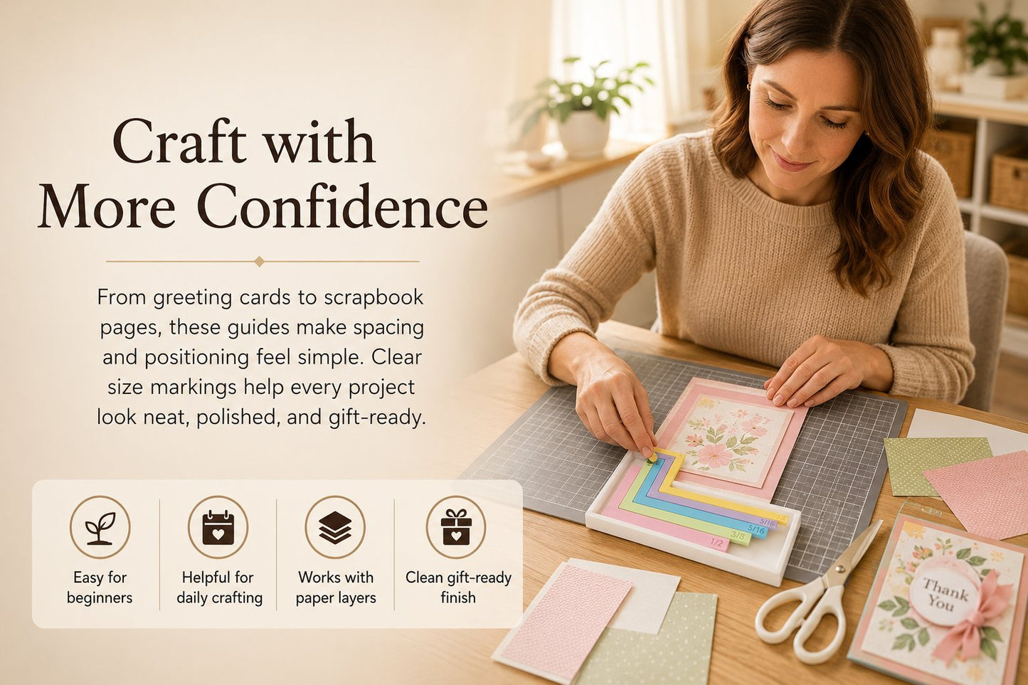 🔥 Last Day 47% OFF - Card Making Alignment Guides Set | Create Perfectly Aligned Handmade Cards Without Guesswork or Crooked Corners ✨