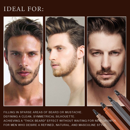 🔥✨✏️ Waterproof 4-Tip Beard & Eyebrow Pen – Smudge-Proof, Natural Look & Long-Lasting 🌟