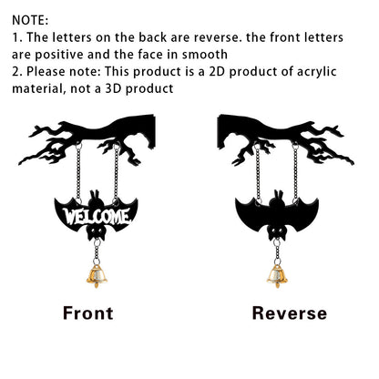 ⏰Last day Promotion 🔥-🦇 Halloween Acrylic Bat Hanging Sign –Festive Welcome Plaque