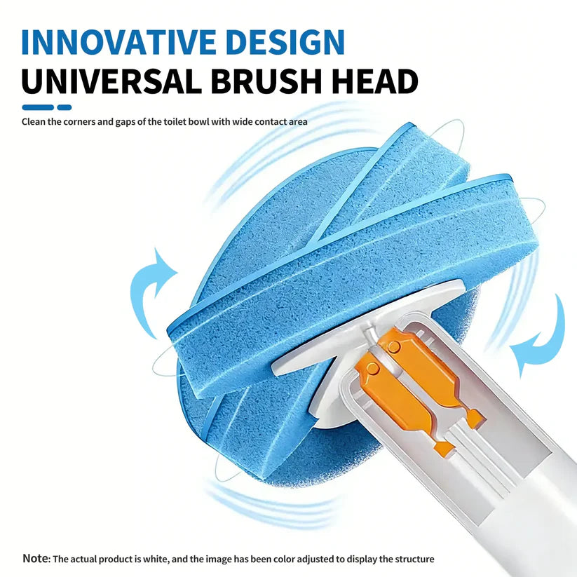 Disposable Toilet Brush Kit - 24 Refill Heads & Holder, Rotating No-Touch Deep Cleaner for Under-Rim & Corner, Bathroom Cleaning Tool for Home
