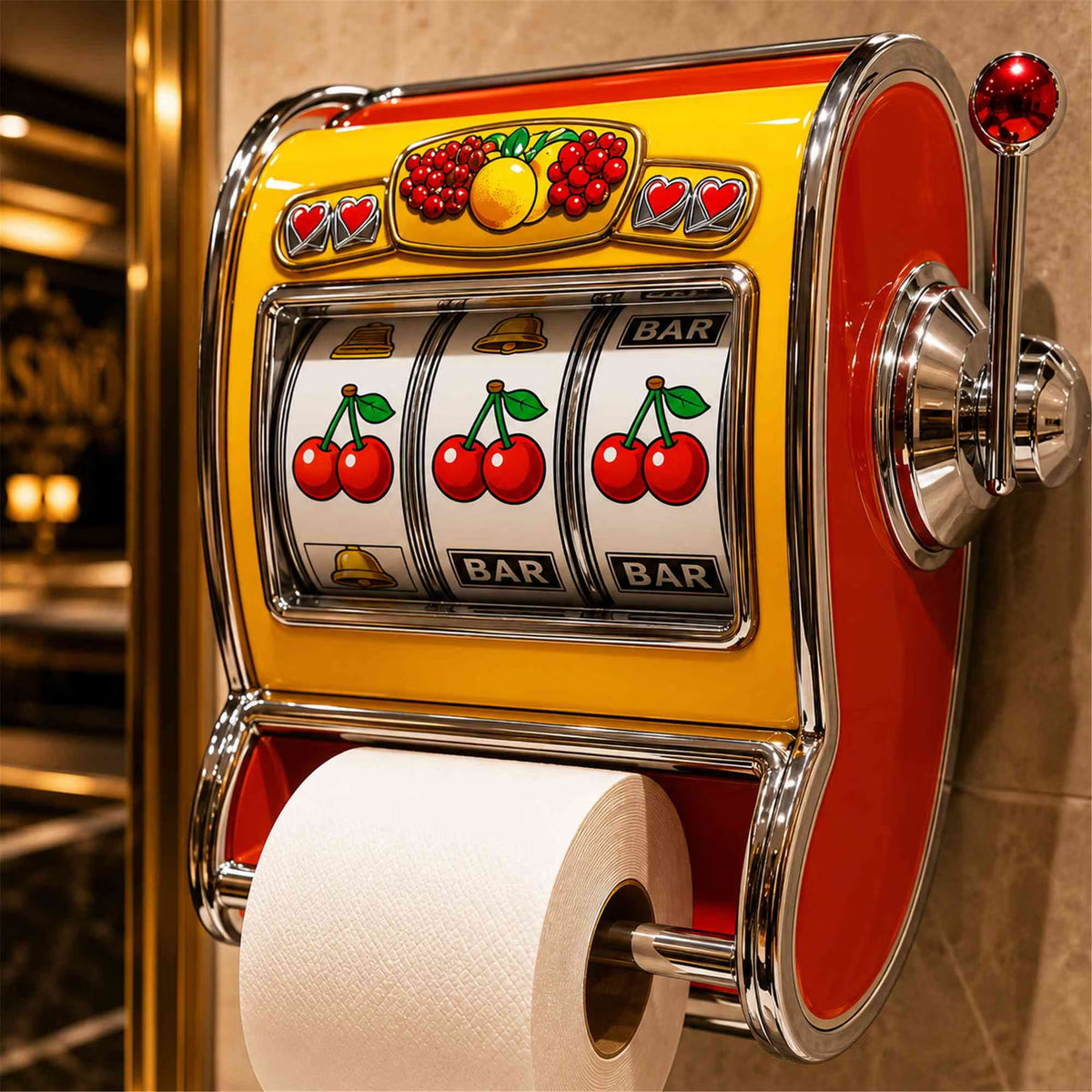 🎲 Last Day 50% OFF✨-🎰Retro Slot Machine Toilet Paper Holder for Fun & Quirky Bathroom Decor 🧻