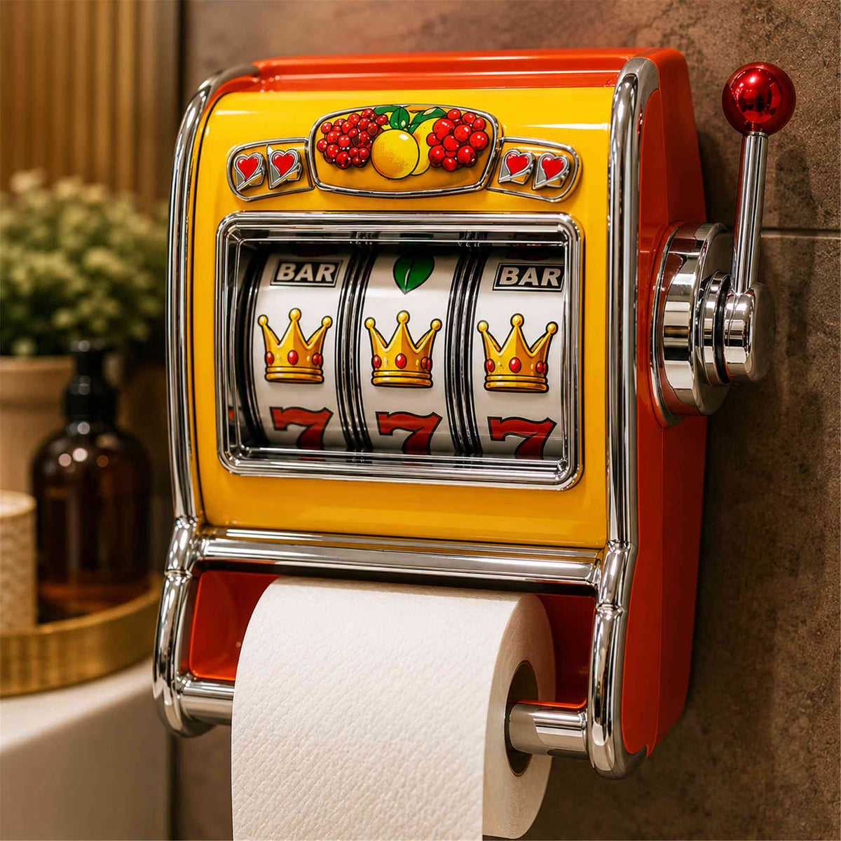 🎲 Last Day 50% OFF✨-🎰Retro Slot Machine Toilet Paper Holder for Fun & Quirky Bathroom Decor 🧻