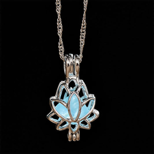 💙 Holiday Celebration 50% OFF ✨-Find Your Peace with This Beautiful Aquamarine Lotus Necklace ✨