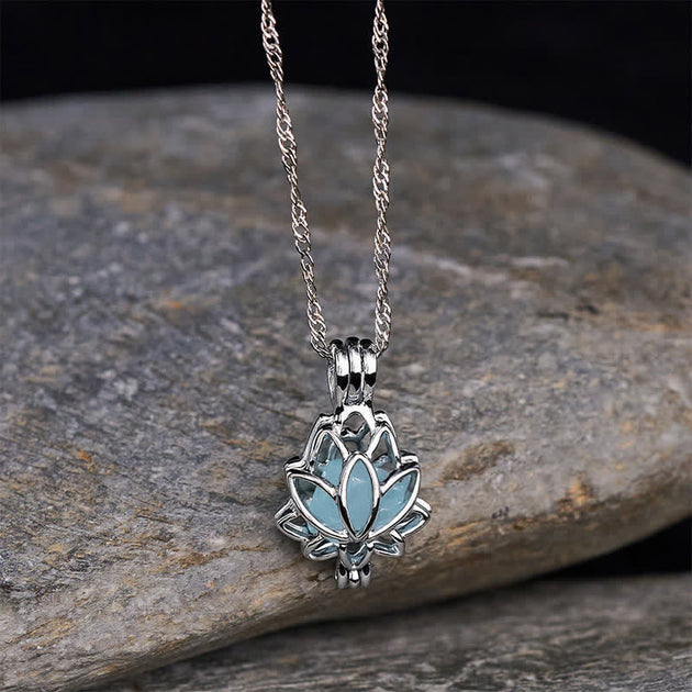 💙 Holiday Celebration 50% OFF ✨-Find Your Peace with This Beautiful Aquamarine Lotus Necklace ✨