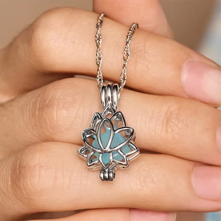 💙 Holiday Celebration 50% OFF ✨-Find Your Peace with This Beautiful Aquamarine Lotus Necklace ✨
