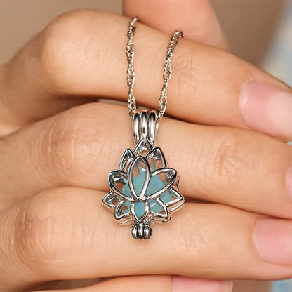 💙 Holiday Celebration 50% OFF ✨-Find Your Peace with This Beautiful Aquamarine Lotus Necklace ✨