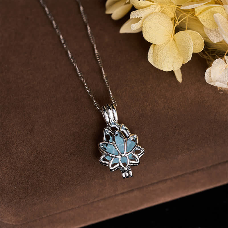 💙 Holiday Celebration 50% OFF ✨-Find Your Peace with This Beautiful Aquamarine Lotus Necklace ✨