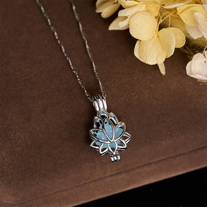 💙 Holiday Celebration 50% OFF ✨-Find Your Peace with This Beautiful Aquamarine Lotus Necklace ✨