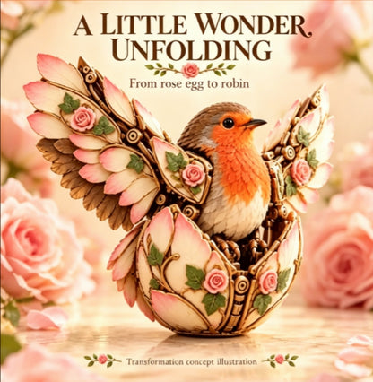 🌹🐦 Rosewing Robin – 2-in-1 Rose Egg to Mechanical Bird Transforming Figure