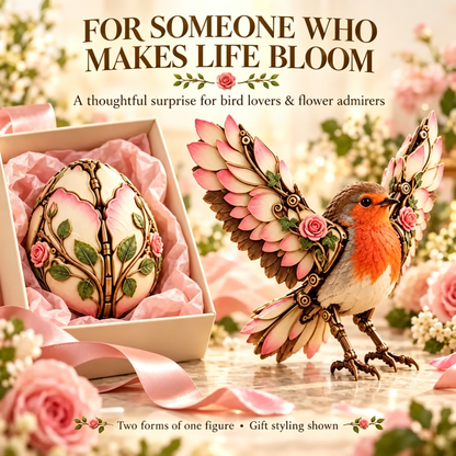 🌹🐦 Rosewing Robin – 2-in-1 Rose Egg to Mechanical Bird Transforming Figure