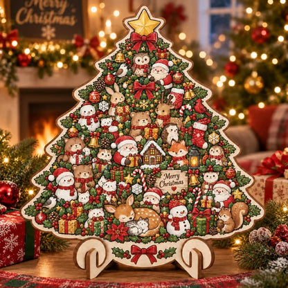 🔥 Last Day 50% OFF✨-🧩Wooden Christmas Puzzle with Stand – 8 Festive Designs to Build & Display 🎄