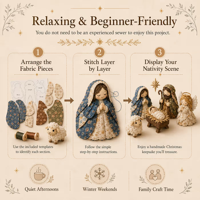 🔥 Last Day 50% OFF✨-🎄 DIY Patchwork Nativity Sewing Kit for Meaningful Holiday Crafting  Decor ✨