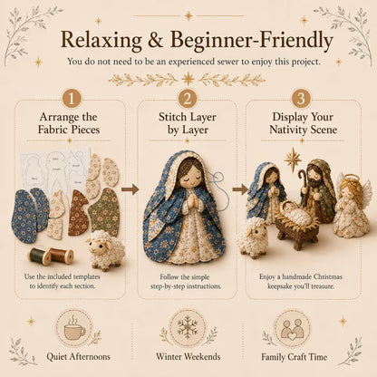 🔥 Last Day 50% OFF✨-🎄 DIY Patchwork Nativity Sewing Kit for Meaningful Holiday Crafting  Decor ✨