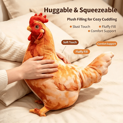 🐔Last day Promotion 🔥-☁️ Realistic Chicken Plush Pillow – Cute Cozy Farmhouse Decor Cushion 🏡