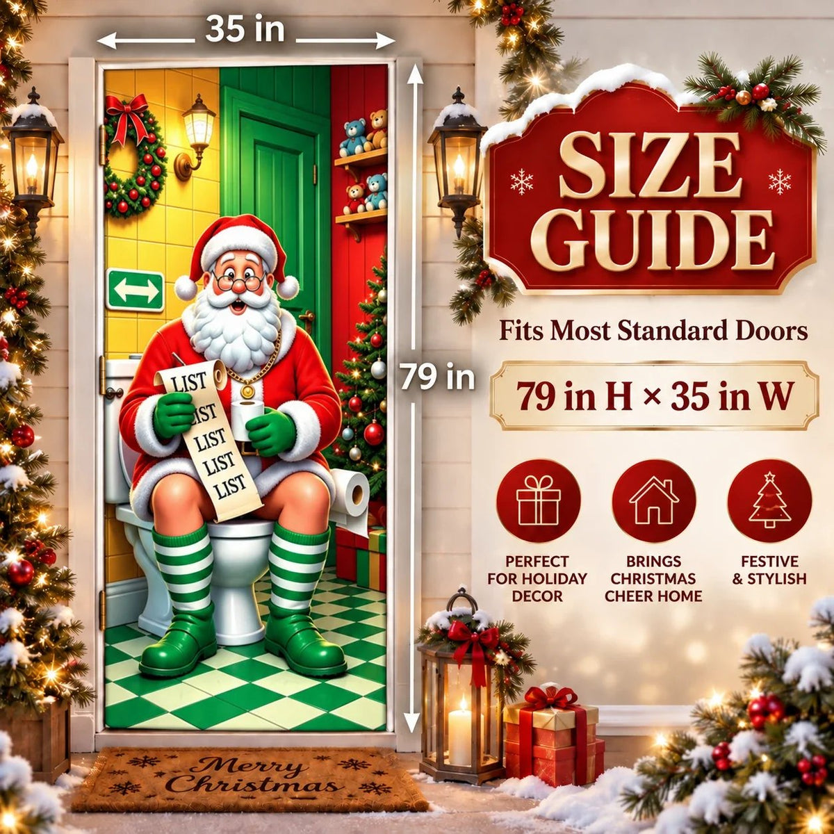 🔥 Last Day 50% OFF✨-Magical Christmas Door Cover & Holiday Party Banner 🎄
