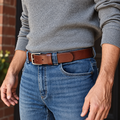🔥 Last Day 50% OFF✨-🔥 Handmade Full-Grain Buffalo Leather Belt – Built to Last
