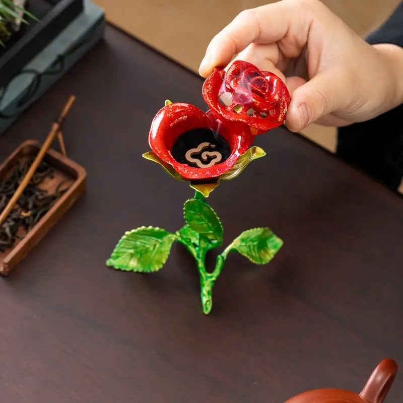 🌸 Holiday Celebration 50% OFF ✨-🌹Rose Aroma Meditation Incense Burner for Relaxing Moments 🕯️