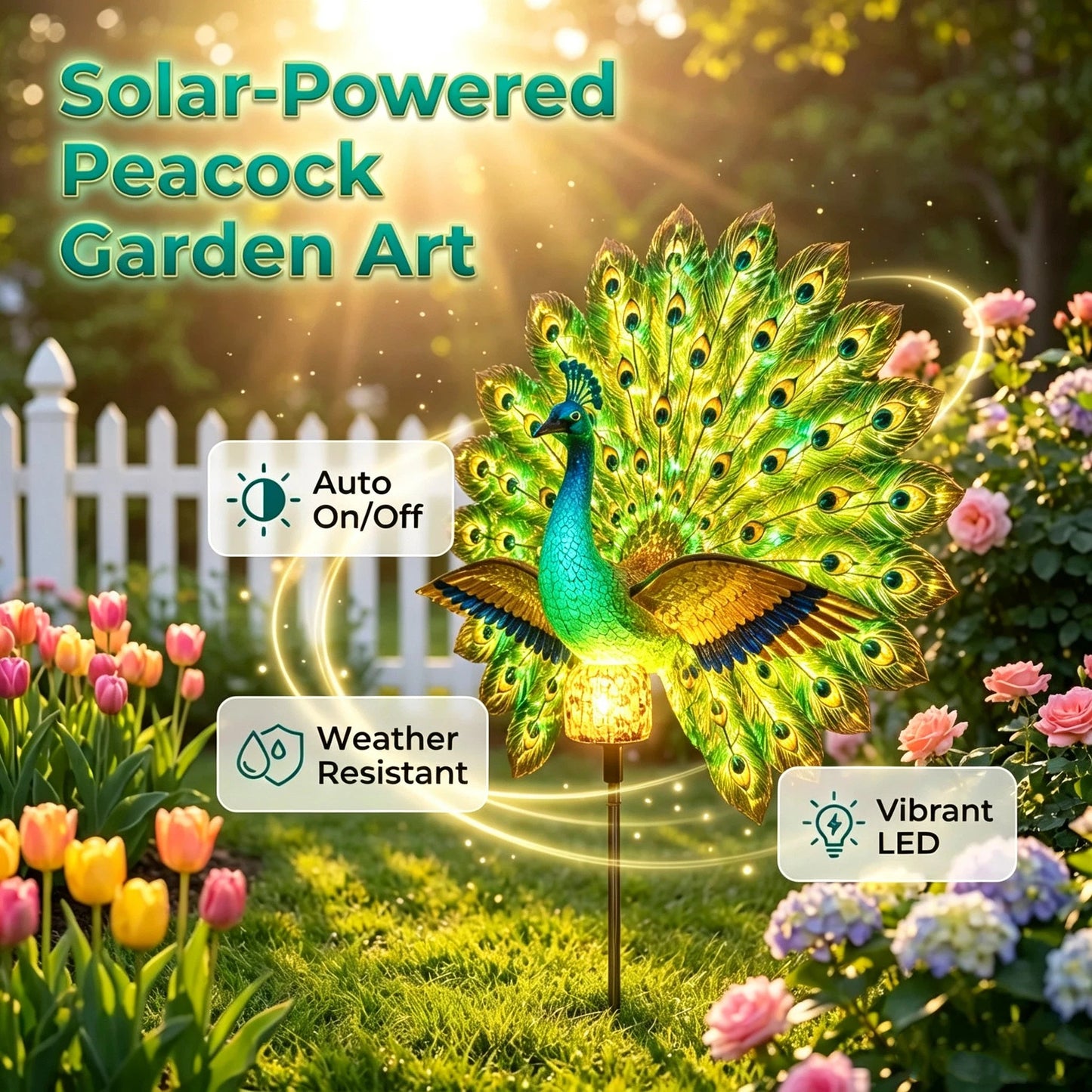 🔥 Last Day 58% OFF 🦚 Animated Solar Peacock Garden Sculpture