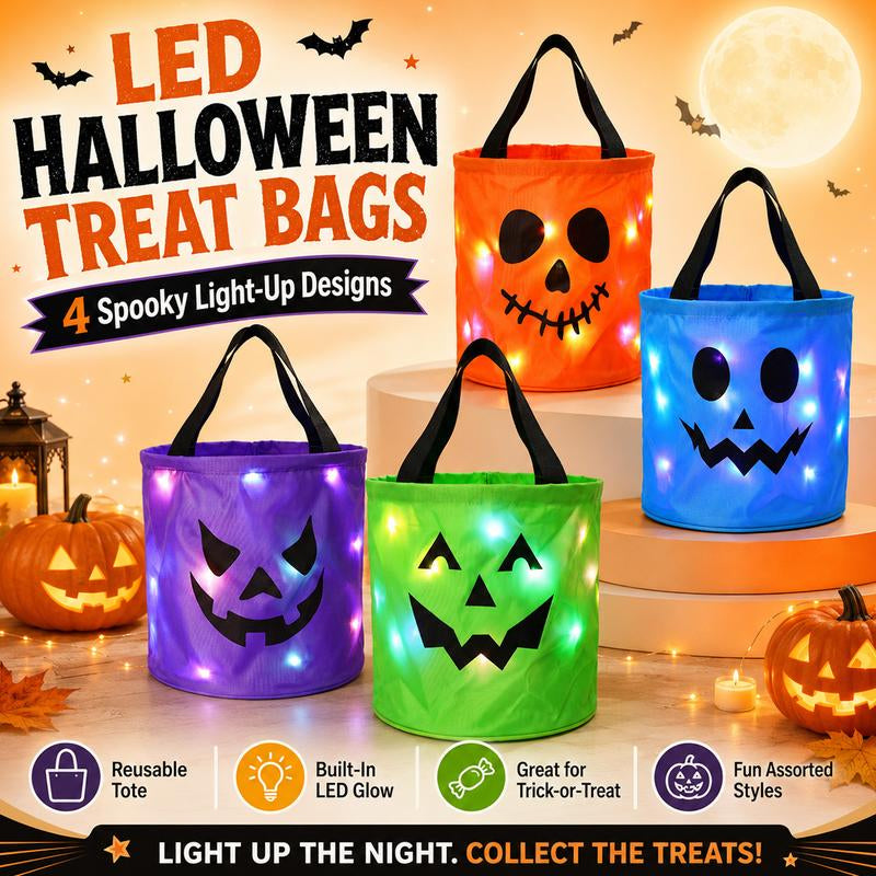 🔥 LAST DAY 50% OFF! 🎃 Light-Up Halloween Trick-or-Treat Candy Bag ✨