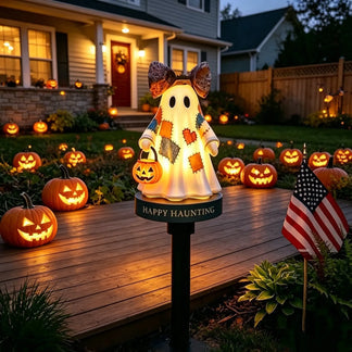 ⏰Last day Promotion 🔥-✨ Vintage Ghost Solar Garden Light Adds Spooky Charm to Your Yard 👻