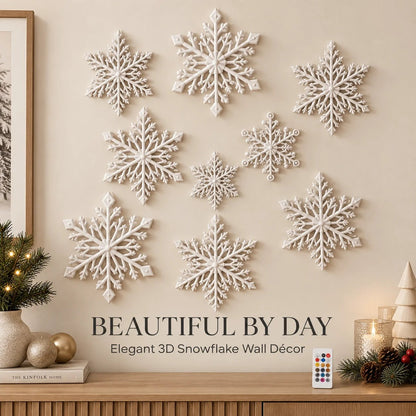 ⏳Last day Promotion 🔥-❄️LED Snowflake Wall Lights with 3D Glow & Remote Control for Magical Christmas Decor ✨