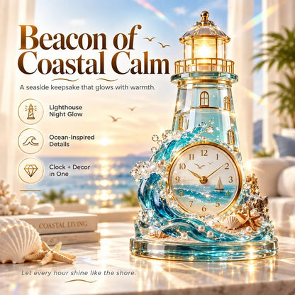 🌊50% OFF !! ⏰ - 🕰️ Coastal Crystal Clock for Ocean-Inspired Decor 🐚