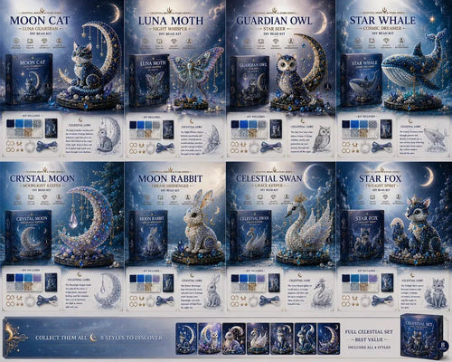 ⏰LAST DAY 50% OFF❤️ -🌙Moon Cat Luna Guardian DIY Bead Kit for Magical Celestial Crafting 🐈‍⬛