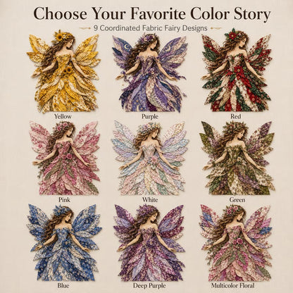 ⏰Last day Promotion 🔥-🧚Premium Fairy Patchwork DIY Kit for Whimsical Layered Fabric Art & Magical Floral Wall Decor 🌸