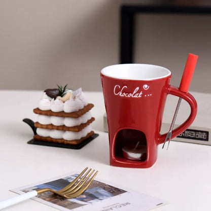 ☕ Last Day 50% OFF🕯️-🍫Handmade Chocolate Melting Mug for Cozy DIY Fondue & Sweet Holiday Treats 🎄