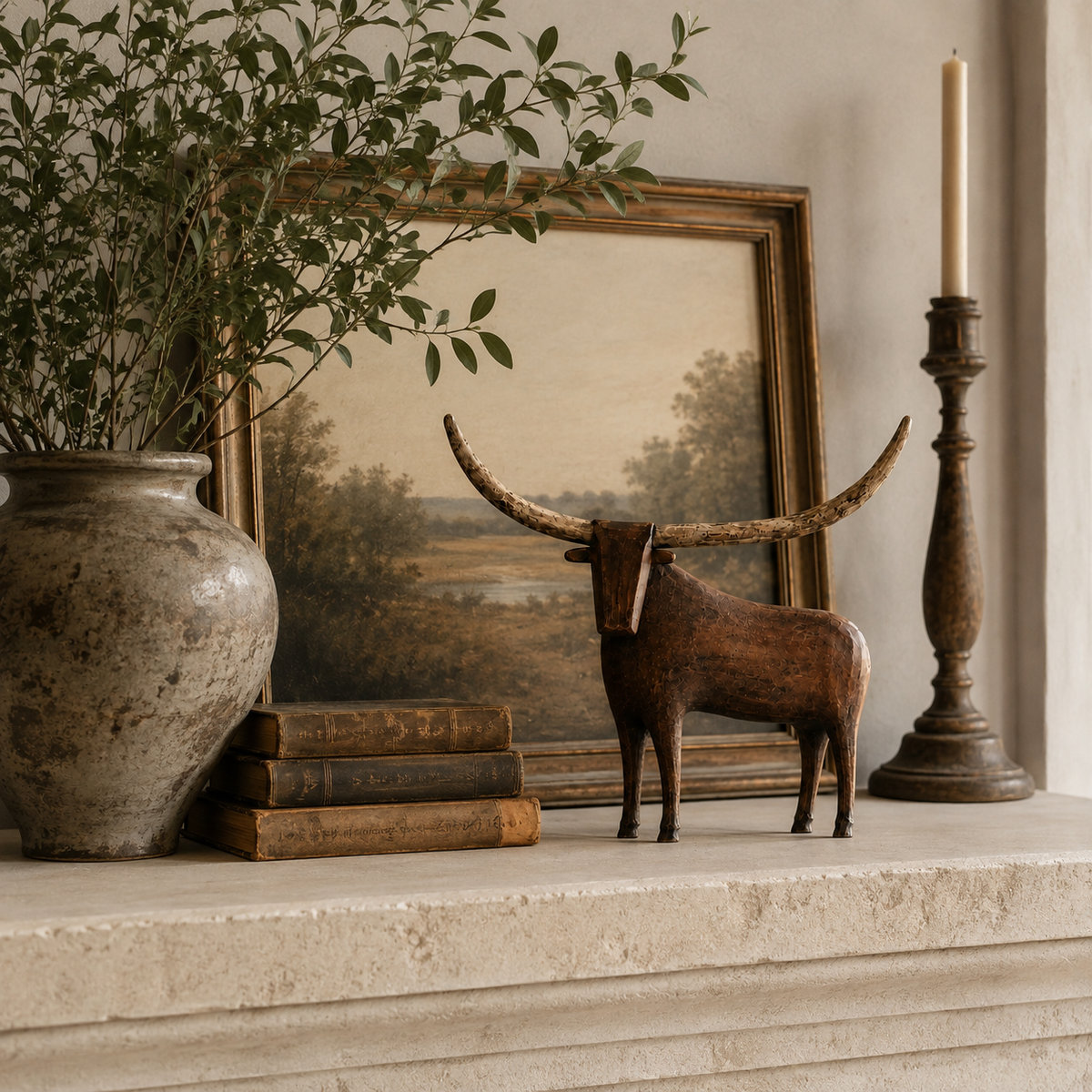 🔥 Today Only 50% OFF-🐂Vintage Longhorn Bull Sculpture