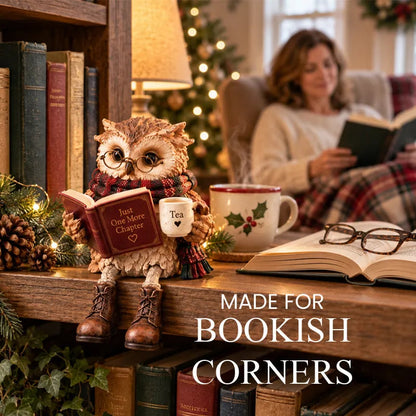 🍂 Holiday Celebration 50% OFF ✨-🦉Heartwarming Reading Owl Figurine for Cozy Book Lover Decor 📚