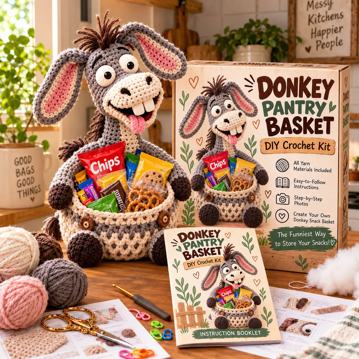 🧶 Holiday Celebration 50% OFF ✨-😂Funny Crochet Animal Snack Baskets for Cute Storage 🐻