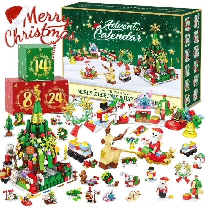 ⏰Last day Promotion 🔥-🎄 DIY Christmas Countdown Building Block Set with Daily Surprise Blind Boxes 🎁