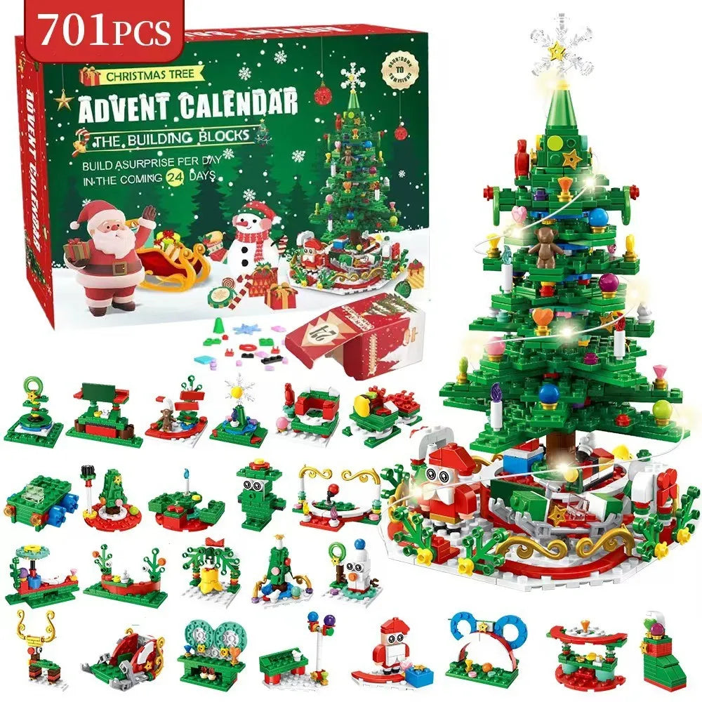 ⏰Last day Promotion 🔥-🎄 DIY Christmas Countdown Building Block Set with Daily Surprise Blind Boxes 🎁
