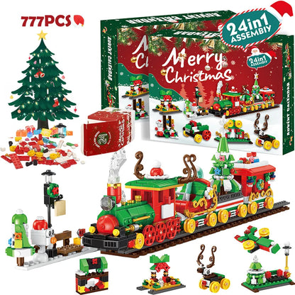 ⏰Last day Promotion 🔥-🎄 DIY Christmas Countdown Building Block Set with Daily Surprise Blind Boxes 🎁