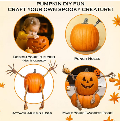 🔥 Last Day 50% OFF✨-🎃 Bendable Pumpkin Arms & Legs for Fun DIY Halloween Decor & Creative Carving 👻