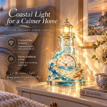 🌊50% OFF !! ⏰ - 🕰️ Coastal Crystal Clock for Ocean-Inspired Decor 🐚