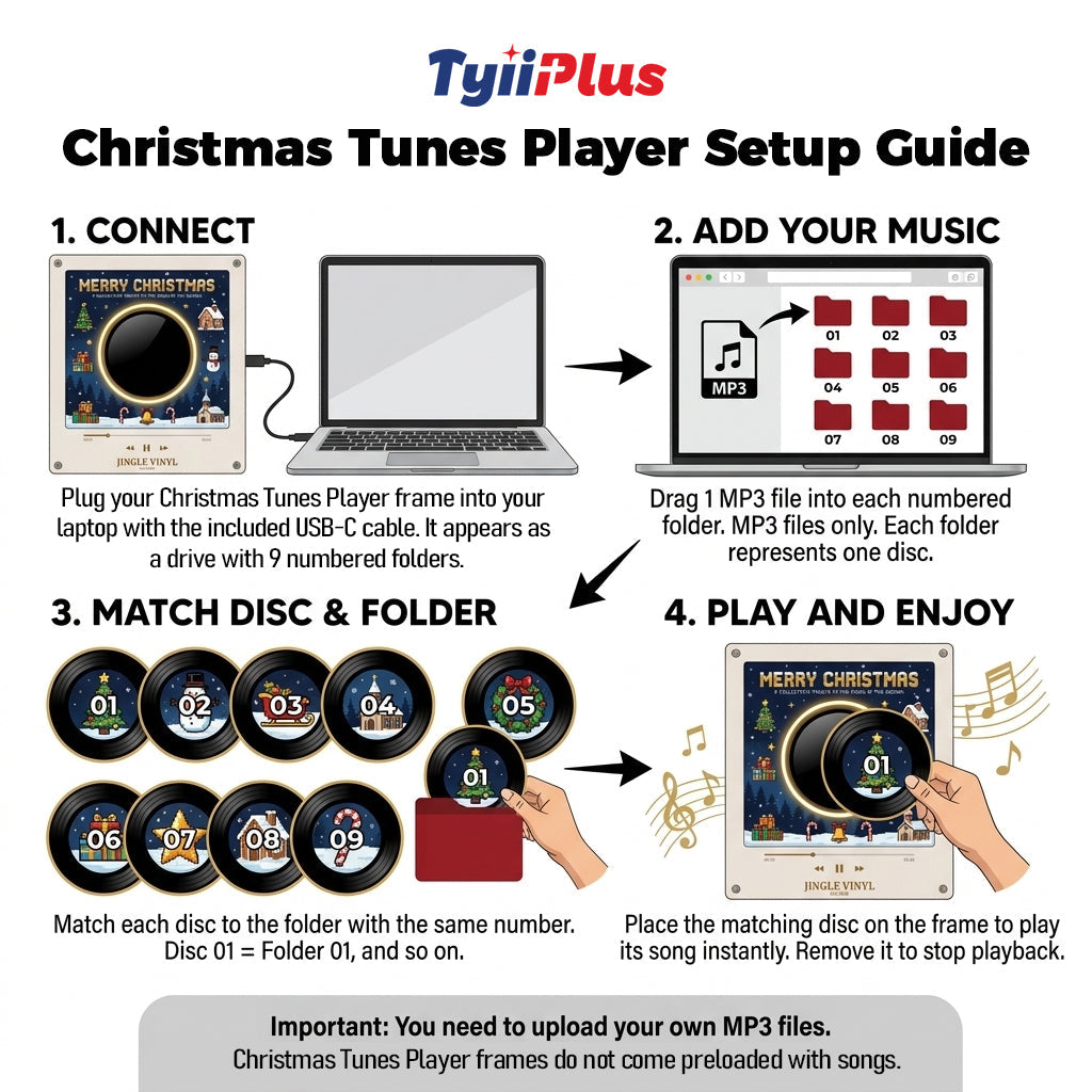 🔥 Last Day 50% OFF✨-🎄Christmas Tunes Player with 9 Magnetic Discs for Festive Family Fun & Holiday Cheer 🎶✨