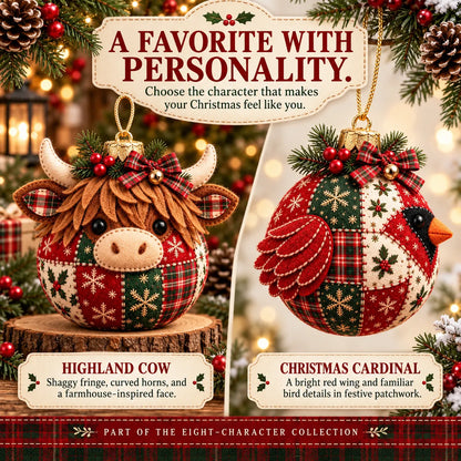 🎄 50% OFF – DIY Patchwork Christmas Ornament Kit – Cozy Handmade Holiday Decor ✨